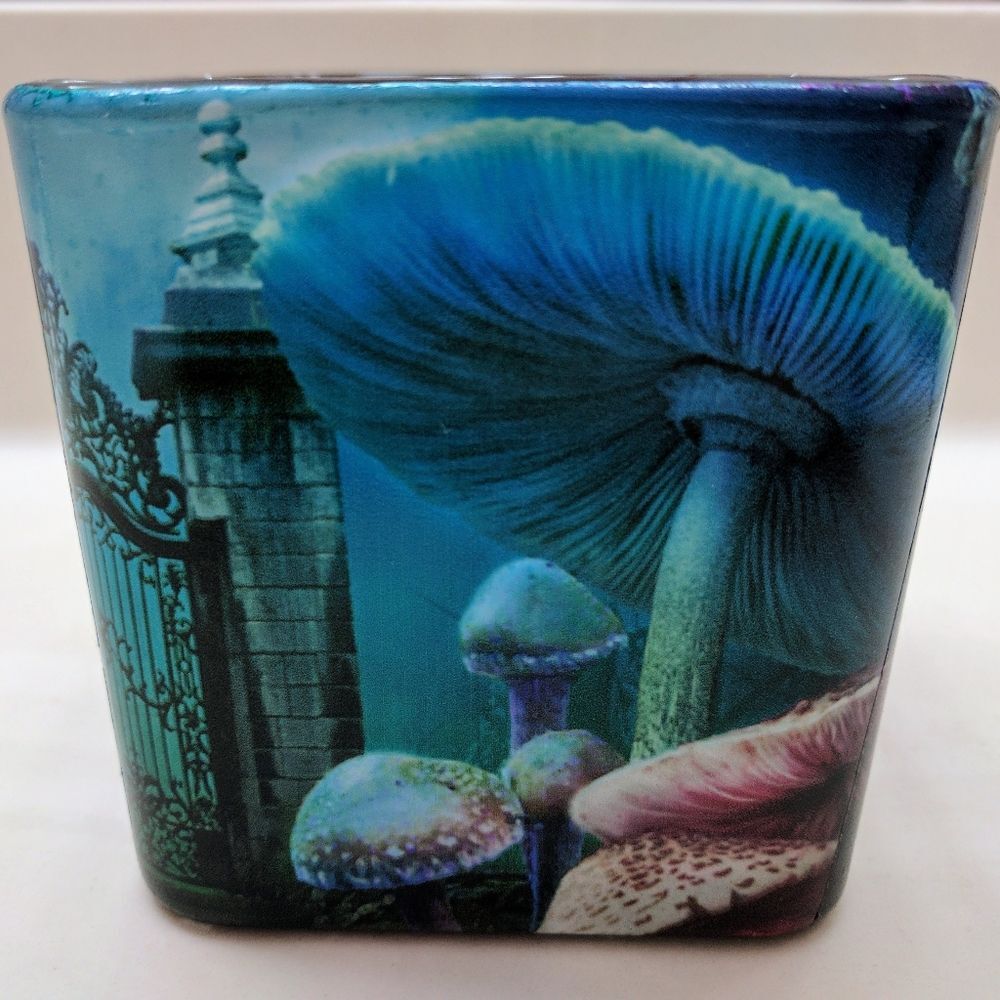 HANDMADE Alice in Wonderland Enchanted Mushroom Glass Votive Vase